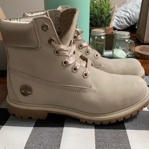 Like New Waterproof Timberlands - Light Taupe